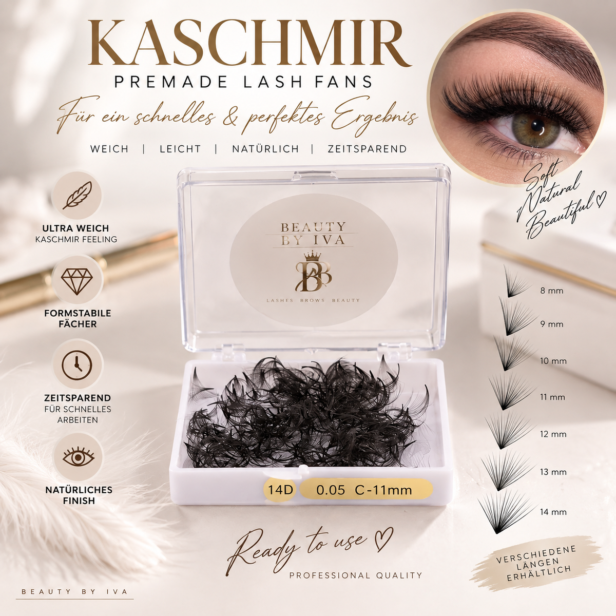Kaschmir Premade Lash Fans – 500 Stück