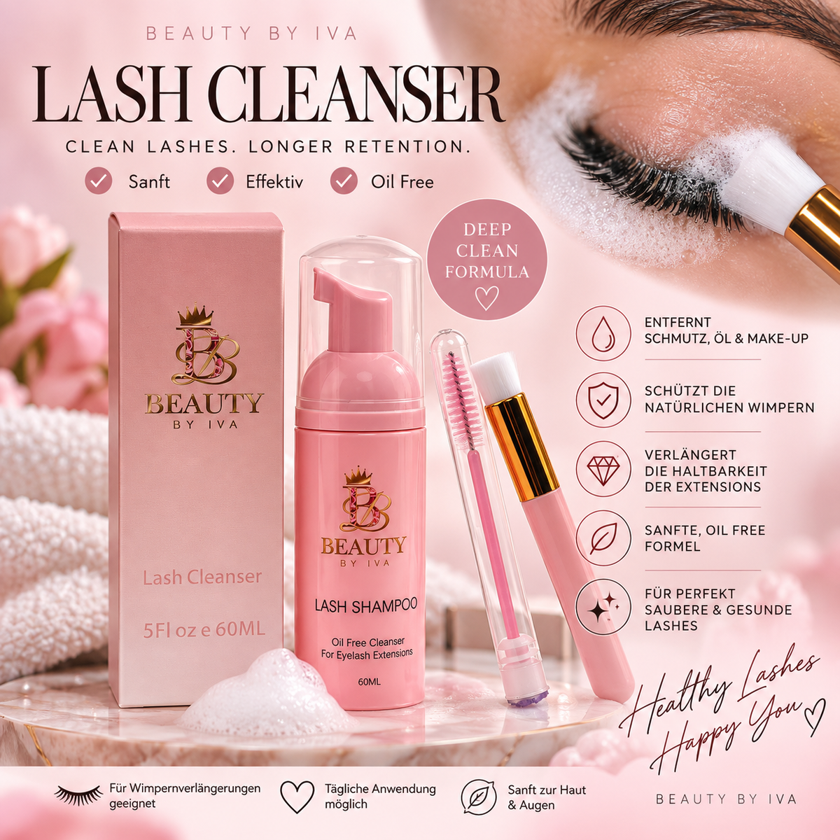 Beauty by Iva Lash Shampoo – Oil Free Cleanser 60 ml